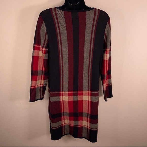SMALL ANNE KLEIN RED BLACK PLAID JACKET LONG SLEEVE ACADEMIA PREPPY COTTON BLEND - Picture 3 of 12